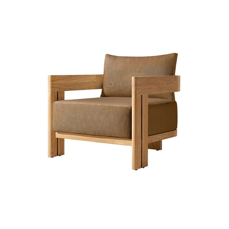 Luxury Teak Outdoor Garden Sofa Set One Seat Modern Durable Waterproof Rust Proof Washable Farmhouse Apartment Villa Hotel