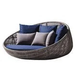 Outdoor sofa courtyard terrace leisure large round bed hotel open-air rattan bed outdoor garden sun room