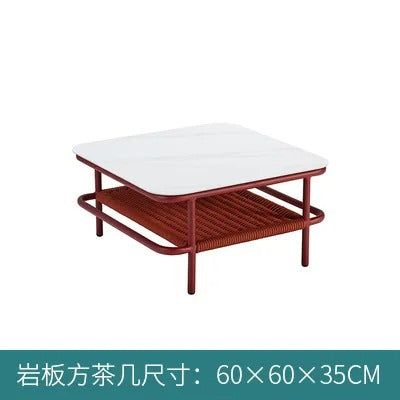 Outdoor leisure rattan sofa courtyard hotel balcony villa open-air leisure rattan chair coffee table sofa