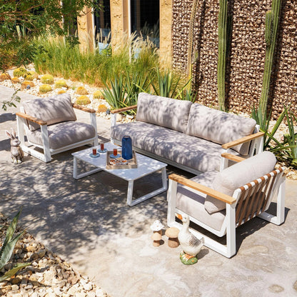 Outdoor Sofa Tea Table Combination Courtyard Garden Hotel Outdoor Leisure Outdoor Aluminum Alloy Furniture