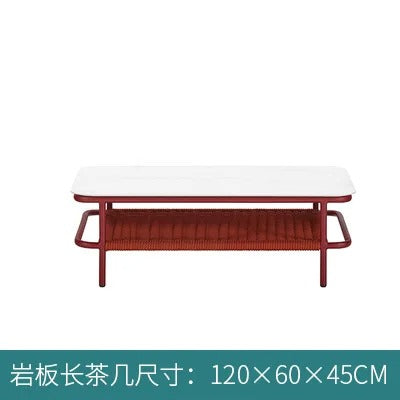 Outdoor leisure rattan sofa courtyard hotel balcony villa open-air leisure rattan chair coffee table sofa