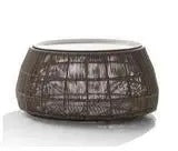 Outdoor sofa courtyard terrace leisure large round bed hotel open-air rattan bed outdoor garden sun room